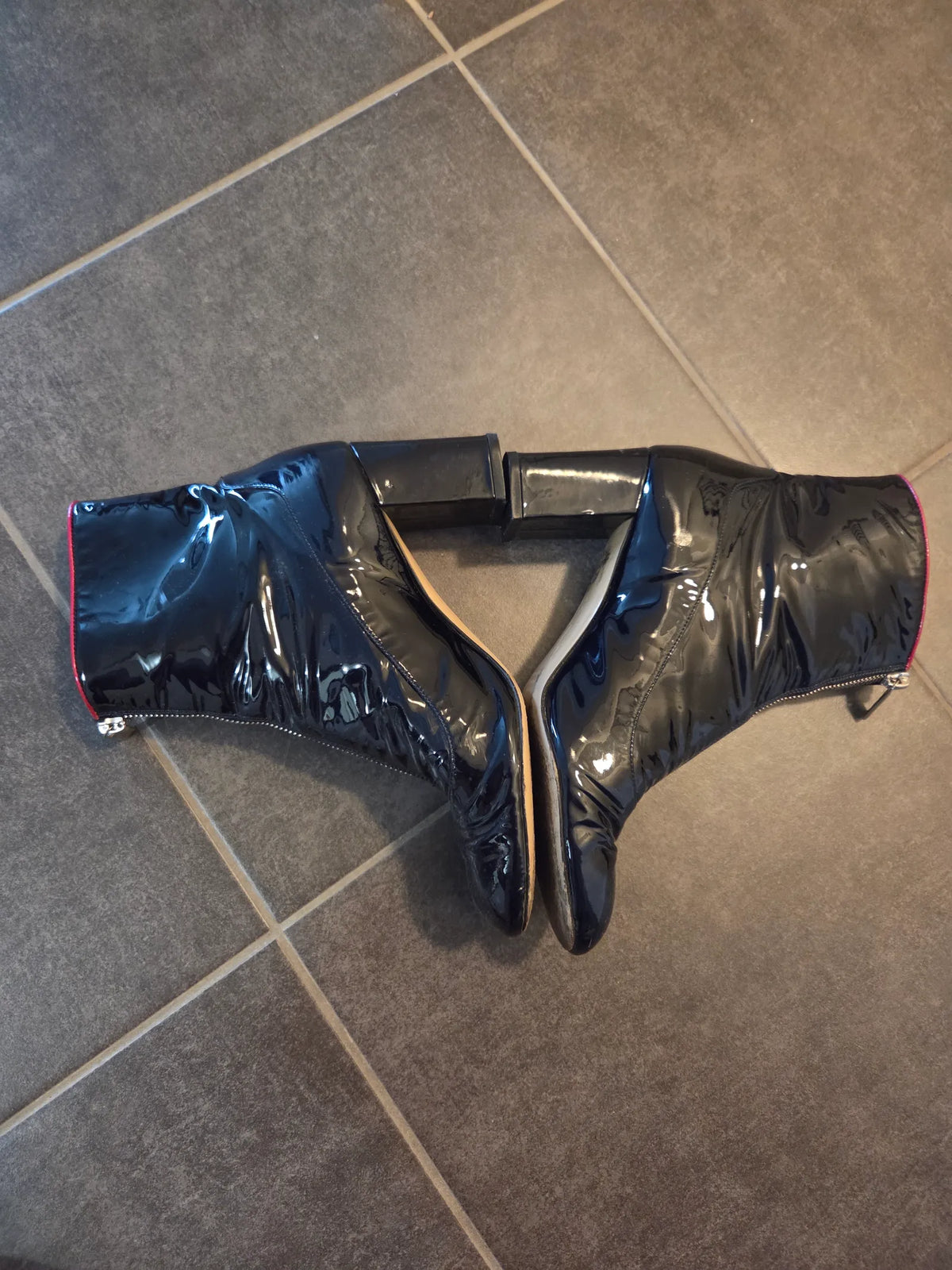 Camilla Elphick Piping Patent Boots