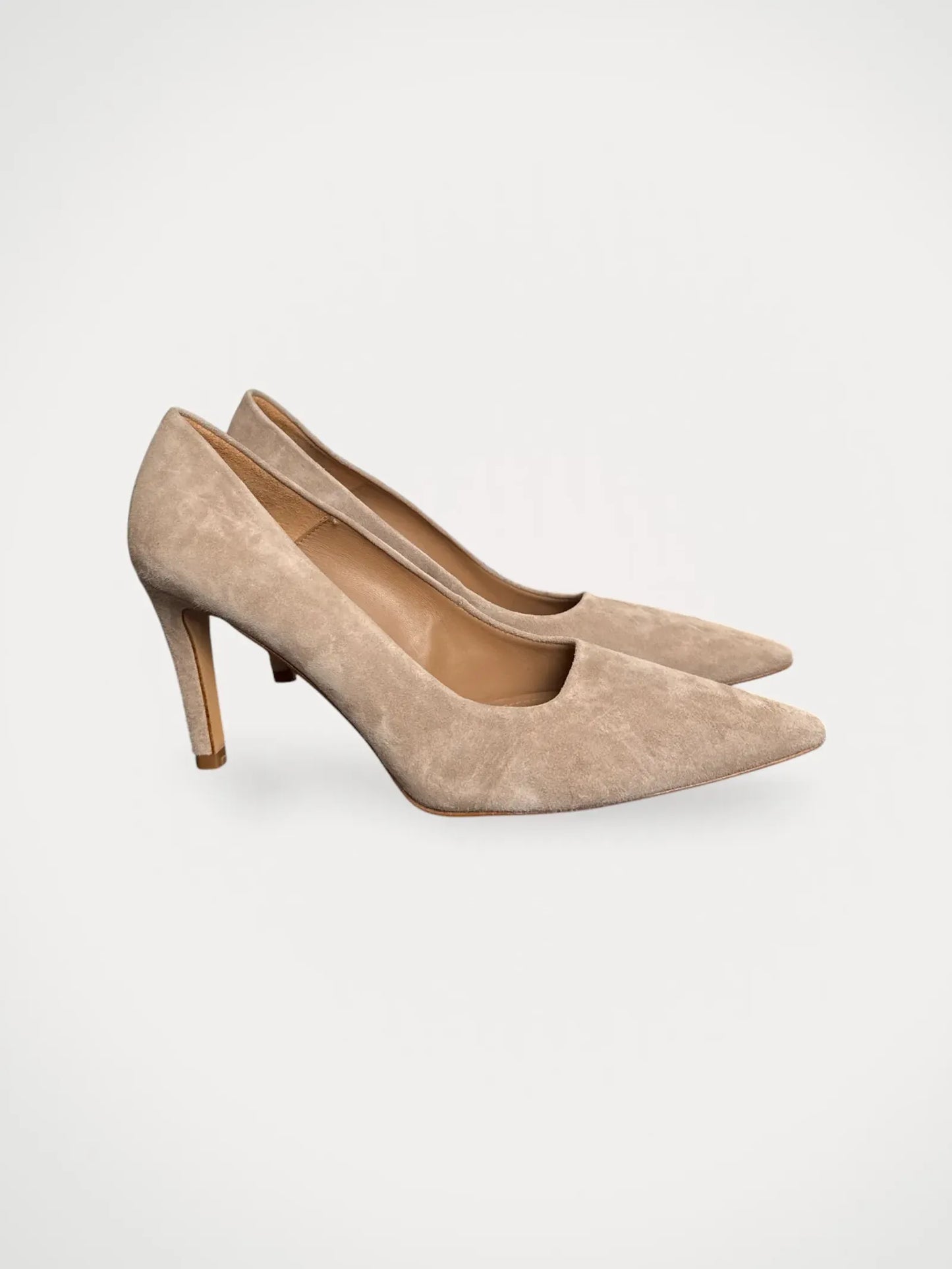Flattered Charlie Sand Suede-klackar NWOT
