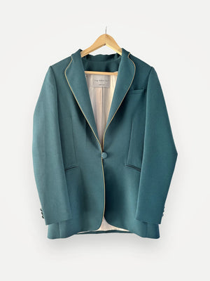 The Hebe Studio Hebe Smoking Emerald With Mustard Piping Suit
