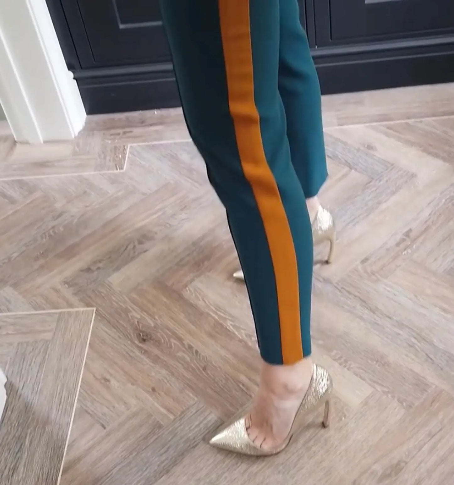 The Hebe Studio Hebe Smoking Emerald With Mustard Piping Suit