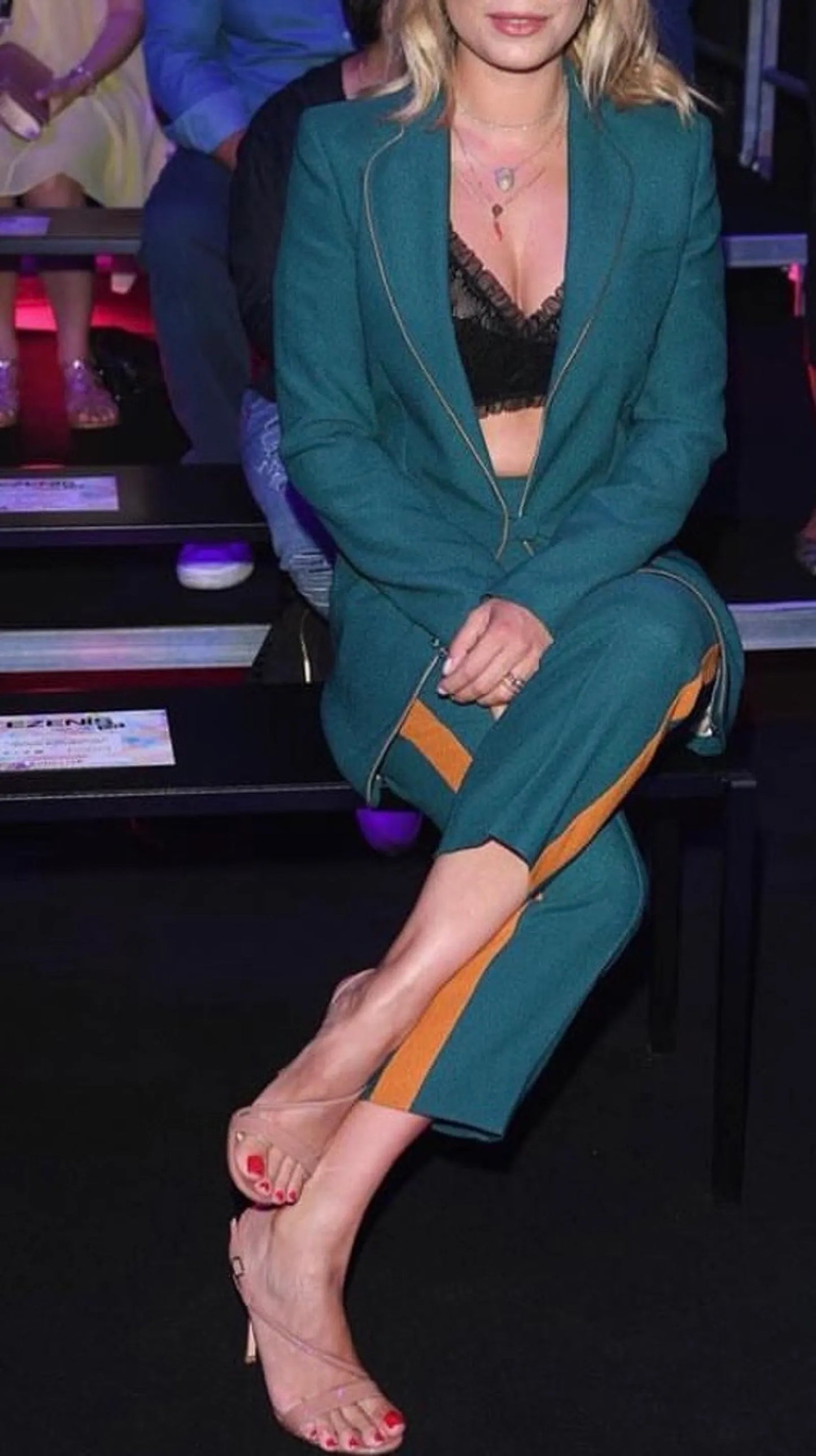 The Hebe Studio Hebe Smoking Emerald With Mustard Piping Suit