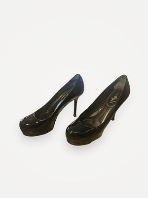 Yves Saint Laurent Tribtoo 80 Pump Vitello Vernice Soft-klackar