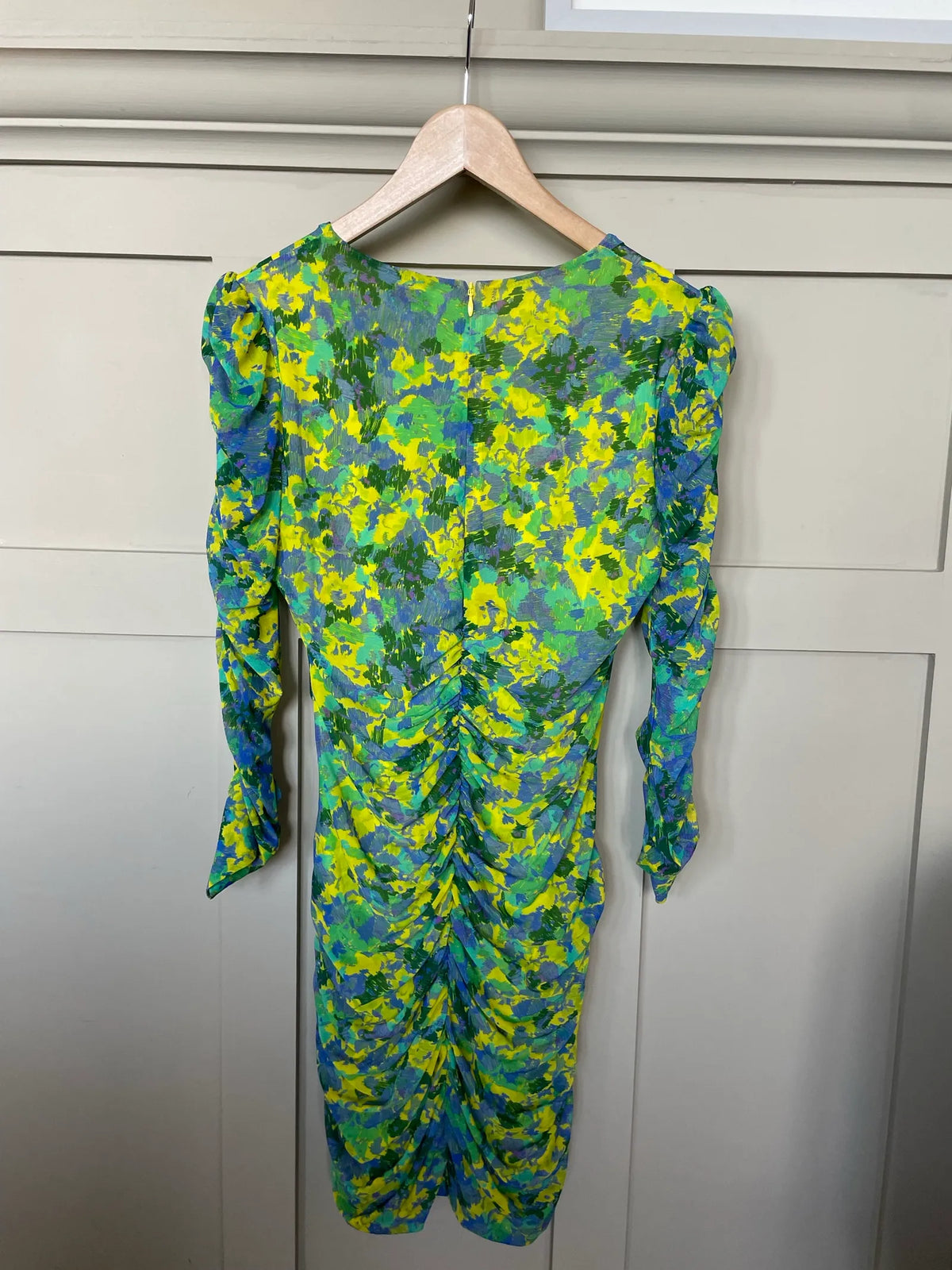 Ganni Ruched Mesh Mini-klänning