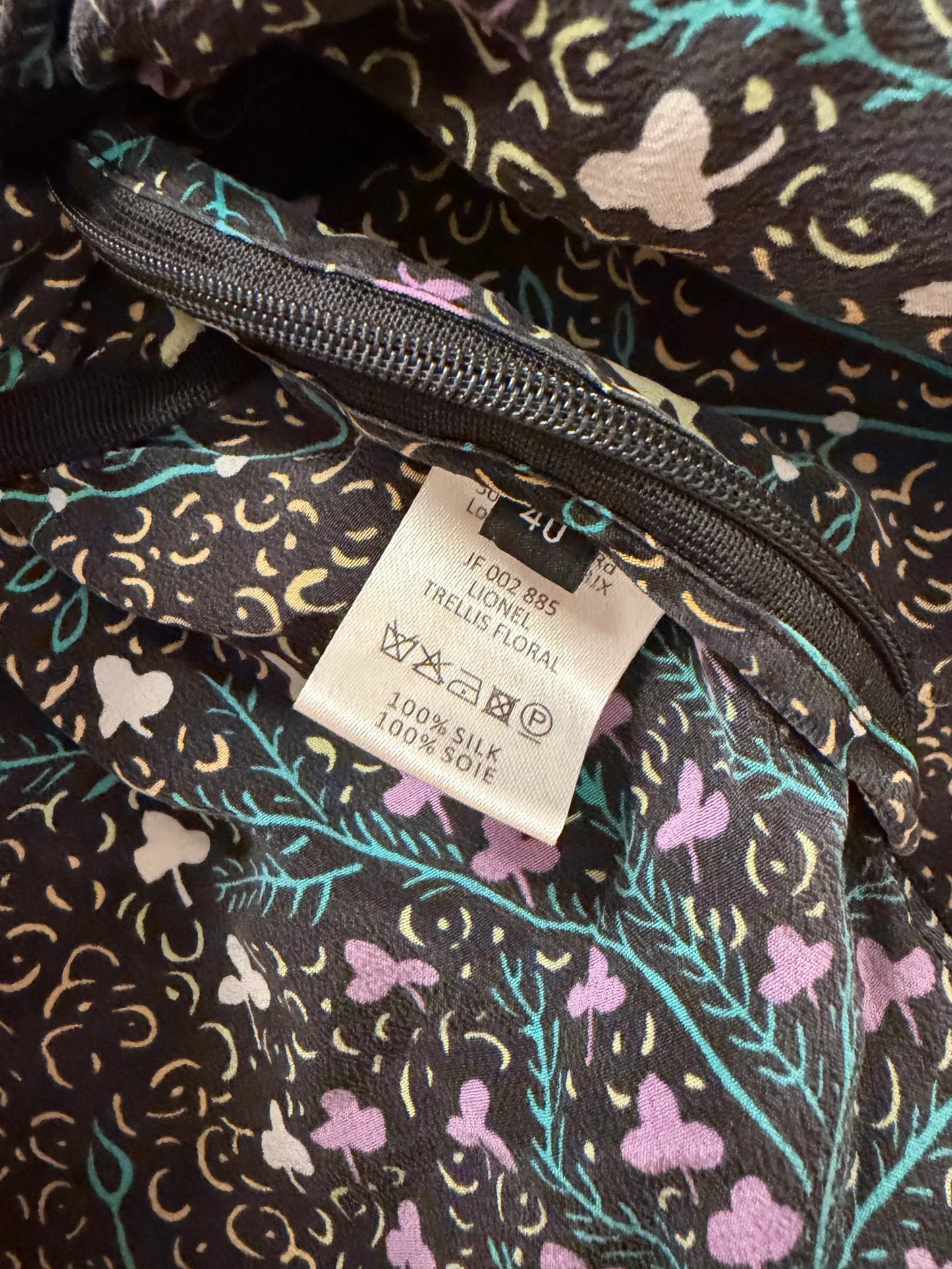 Joseph Lionel Trellis Floral-sidenblus