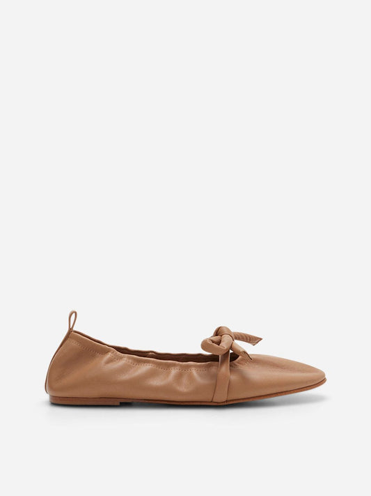 Flattered Polly Cognac Leather-skinnballerinaskor NWT