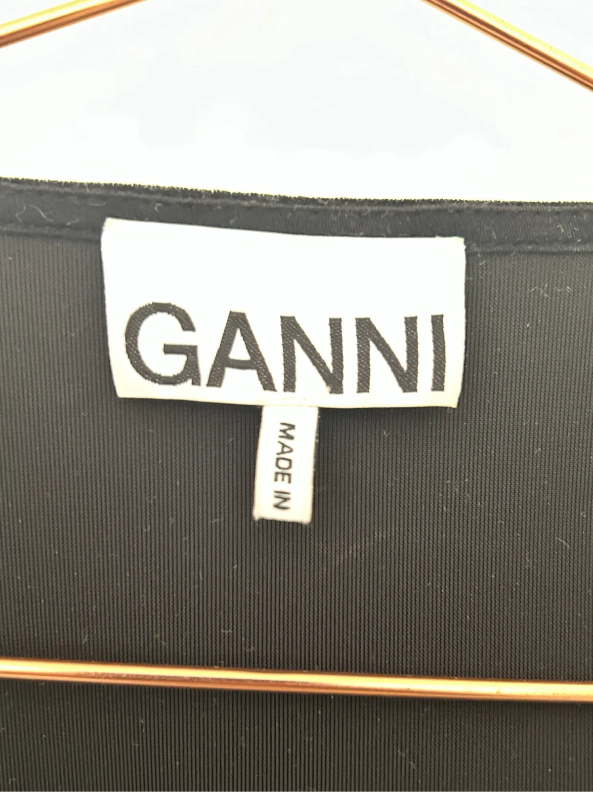 Ganni Puff Sleeve Velvet Jersey Blouse