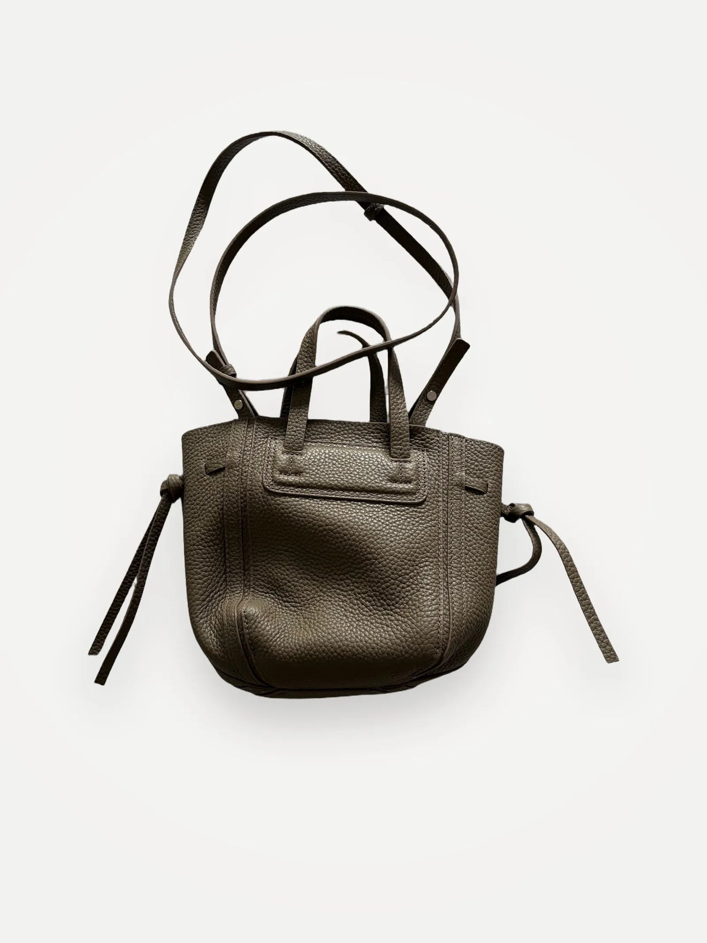 Arket Leather Khaki Green-skinnhandväska