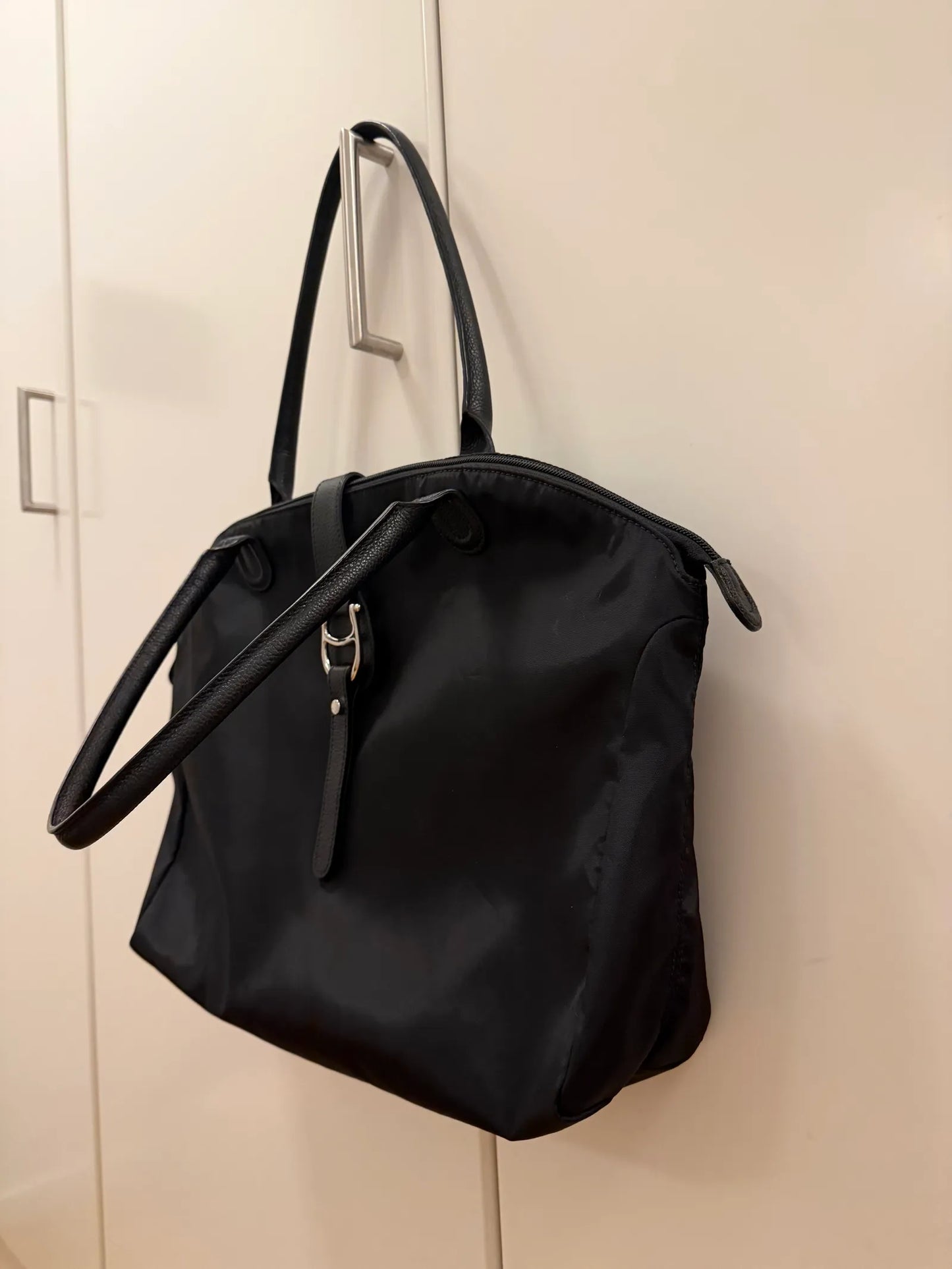 Aigner Piccolina Horseshoe Nylon Tote Shoulder bag