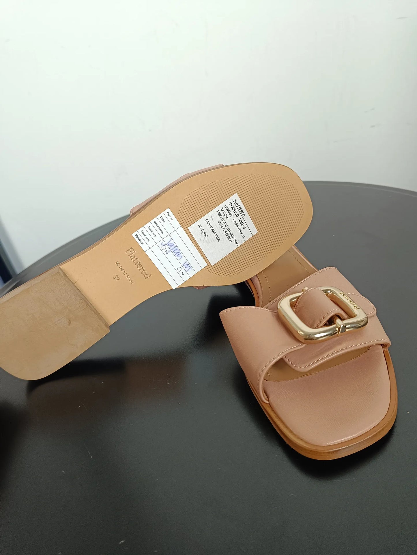 Flattered Mimi Pink-skinnsandaler