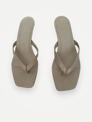 Toteme Leather Heeled Flip Flops Black Flip-flops