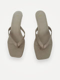Toteme Leather Heeled Flip Flops Black Flip-flops