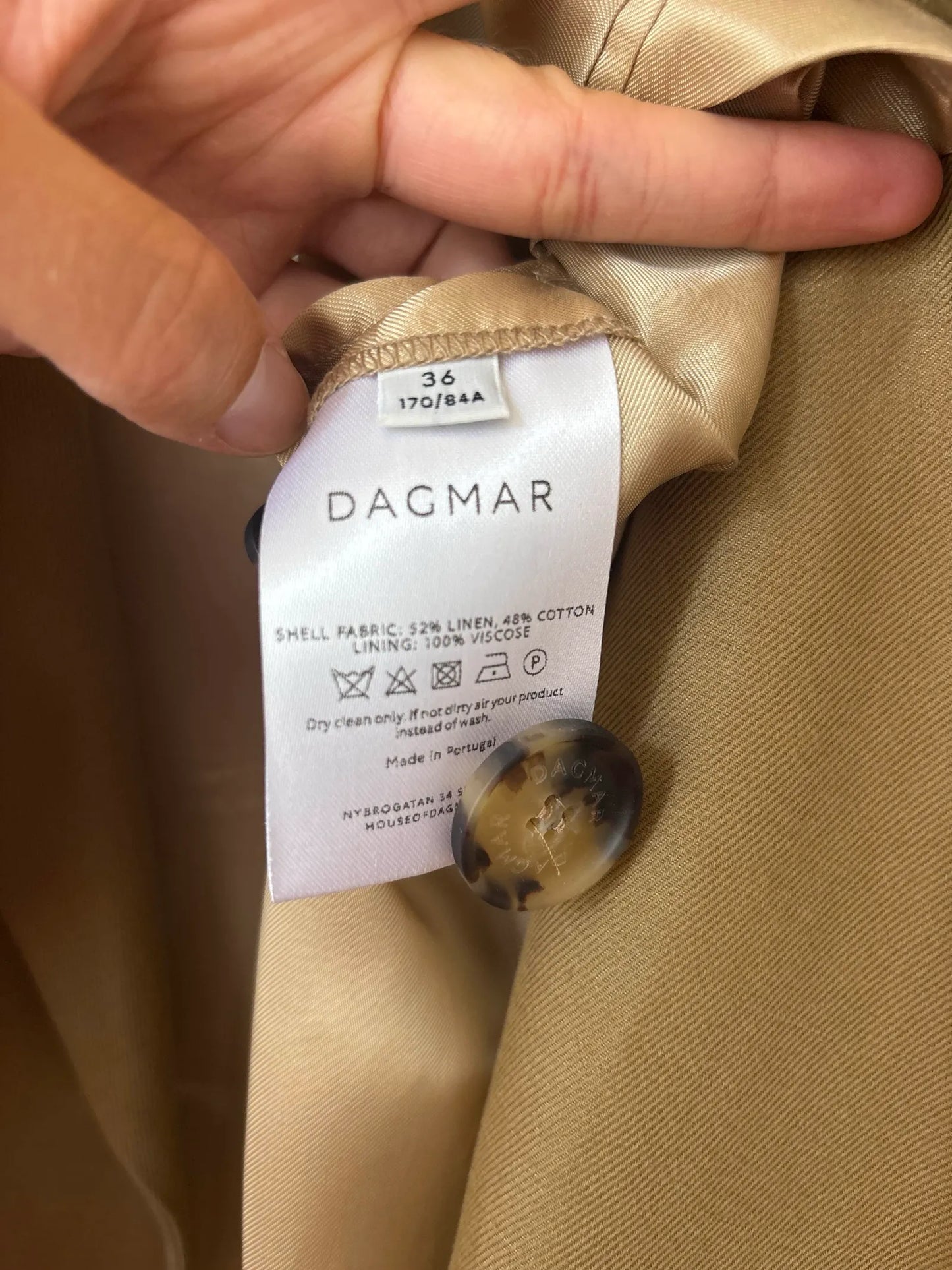 Dagmar Double Breasted Linen-linnekappa