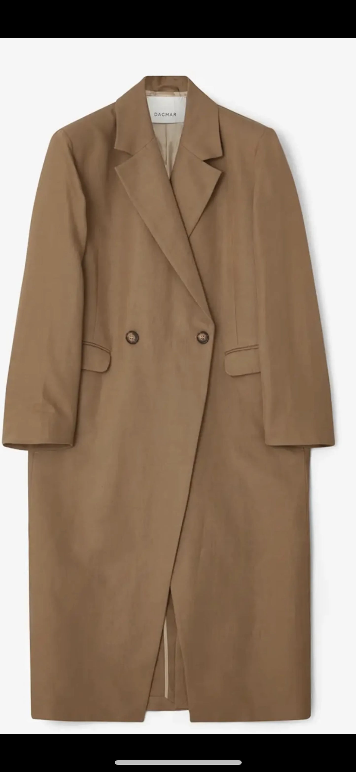Dagmar Double Breasted Linen-linnekappa