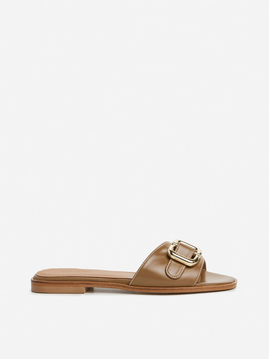 Flattered Mimi Olive-skinnskor NWOT