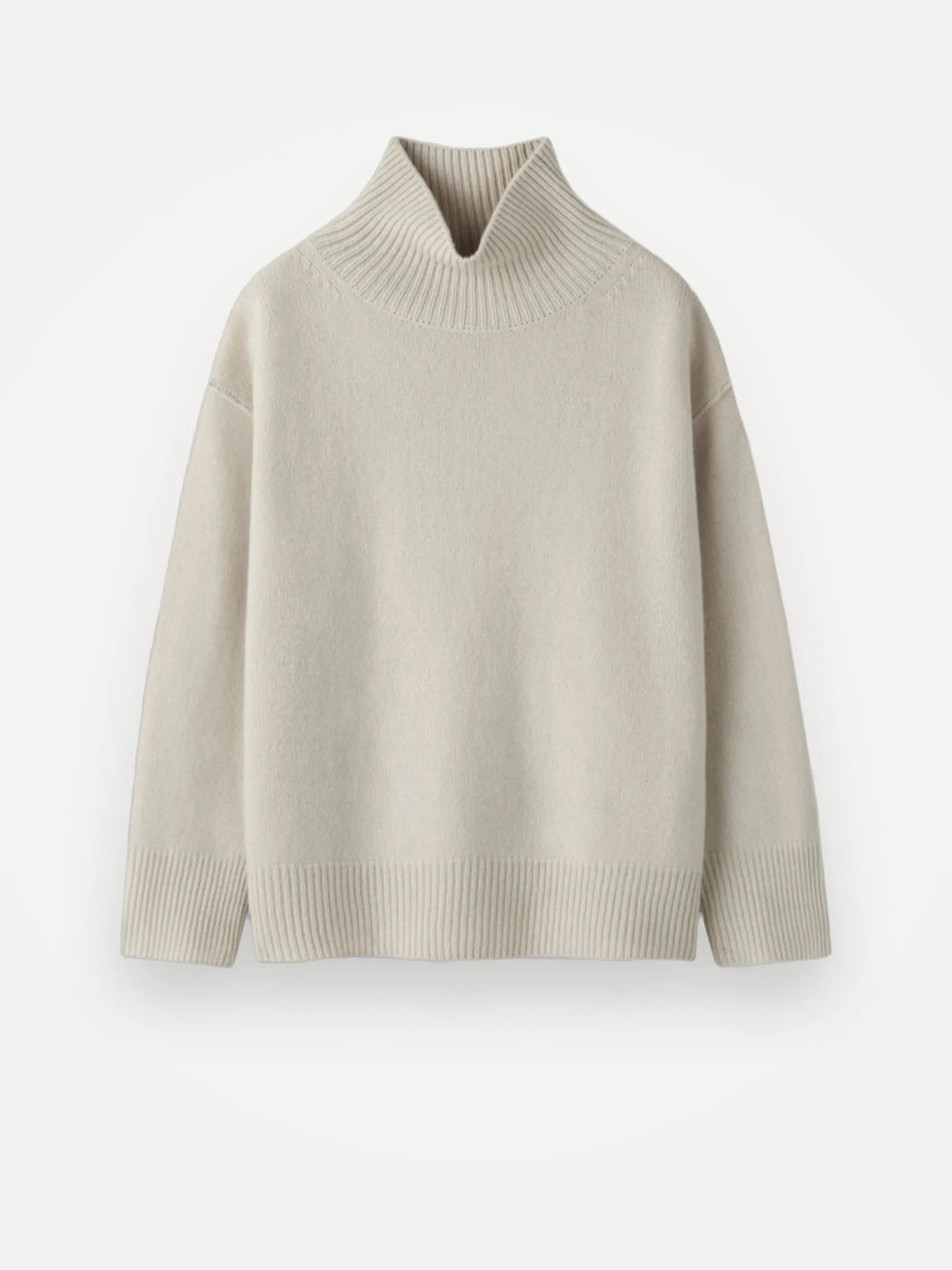 Soft Goat Boyfriend Turtleneck Chalk Turtleneck
