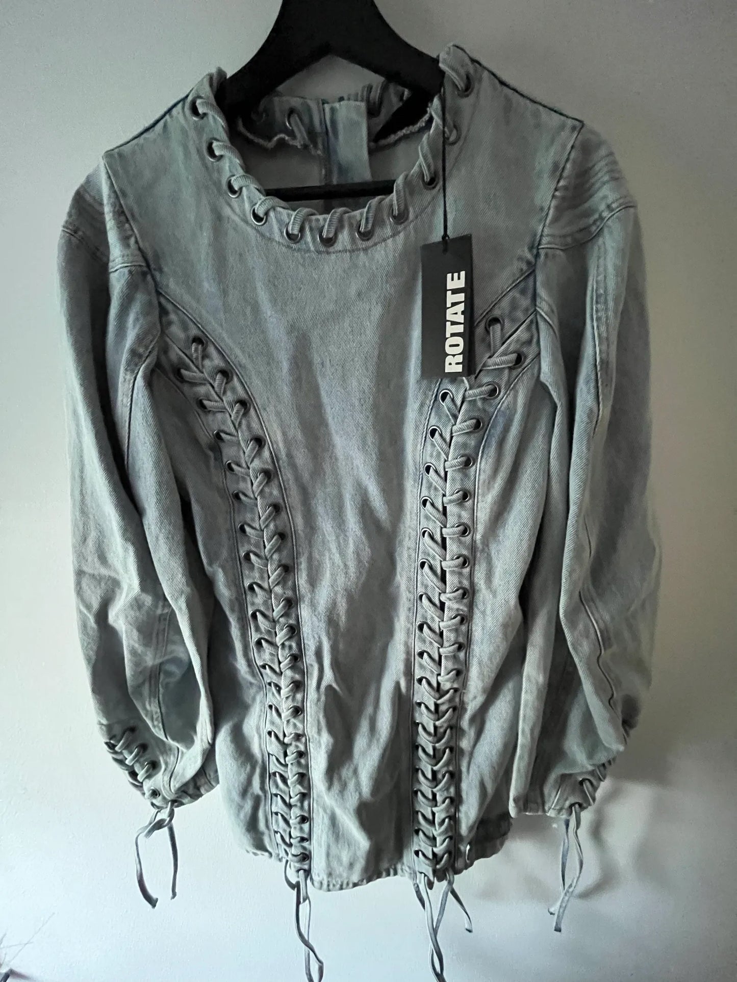 Rotate Cotton Laced Mini-klänning NWT