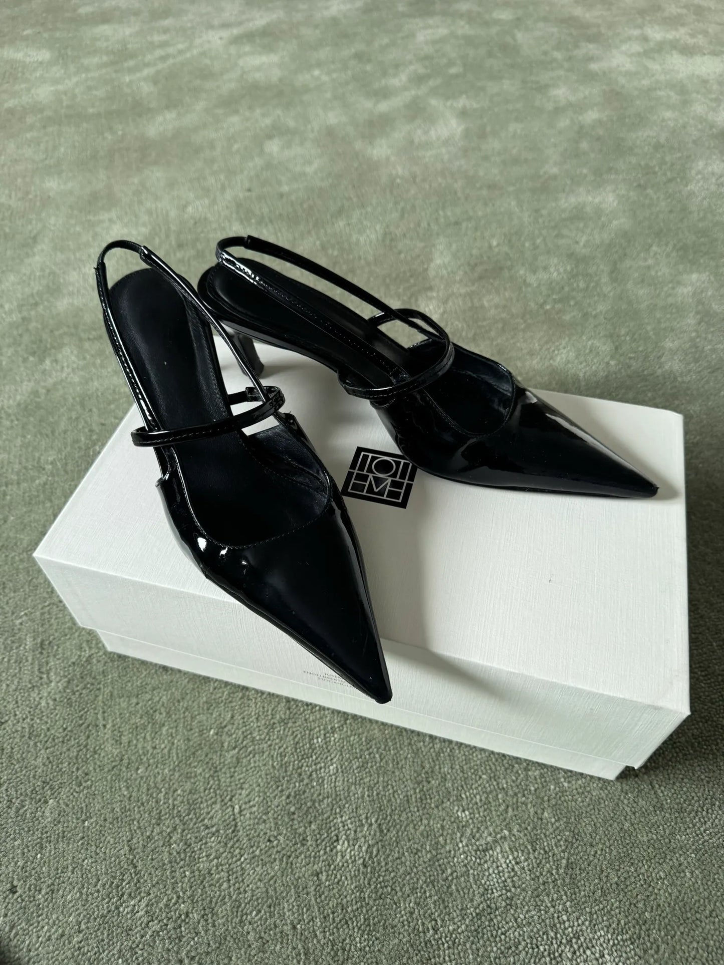 Toteme Sharp Sling Back Patent Heels
