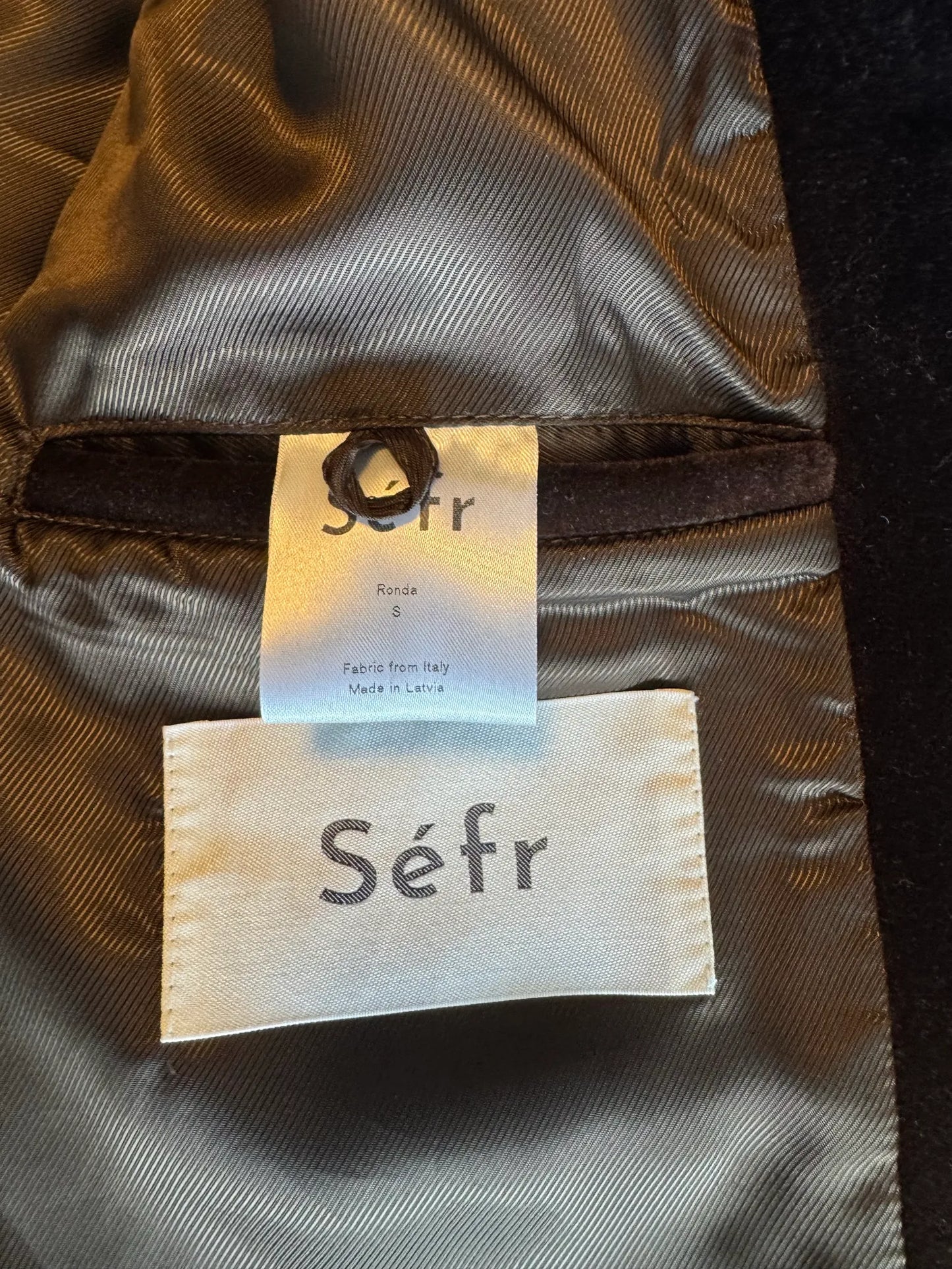 Séfr Ronda Plush Brown-jacka NWOT