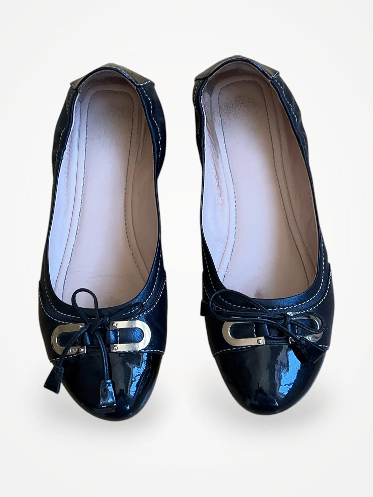 Bally Black Kid Suede Ballet flats