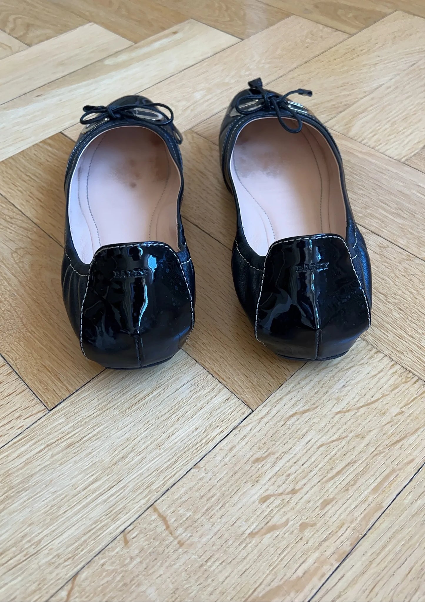 Bally Black Kid Suede Ballet flats