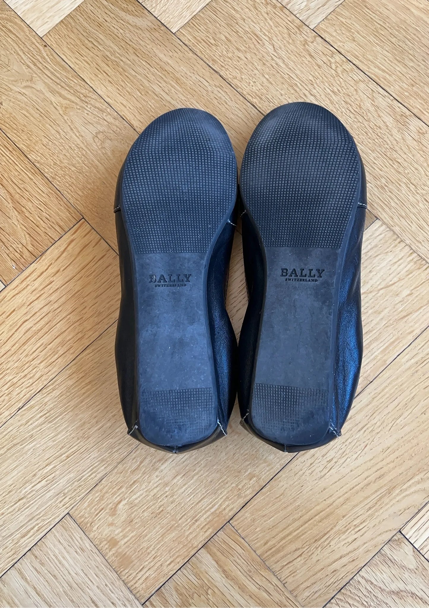 Bally Black Kid Suede Ballet flats