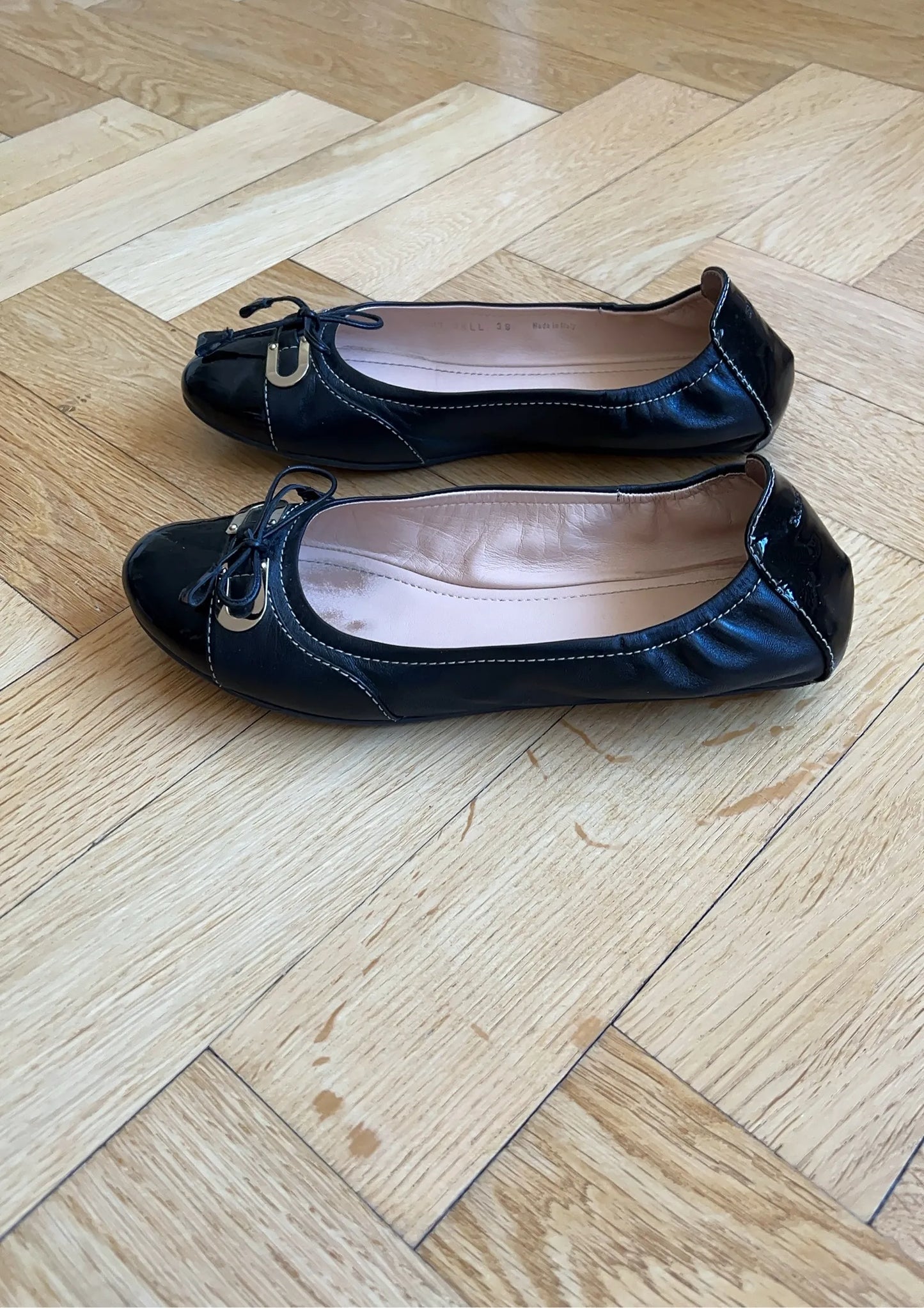 Bally Black Kid Suede Ballet flats
