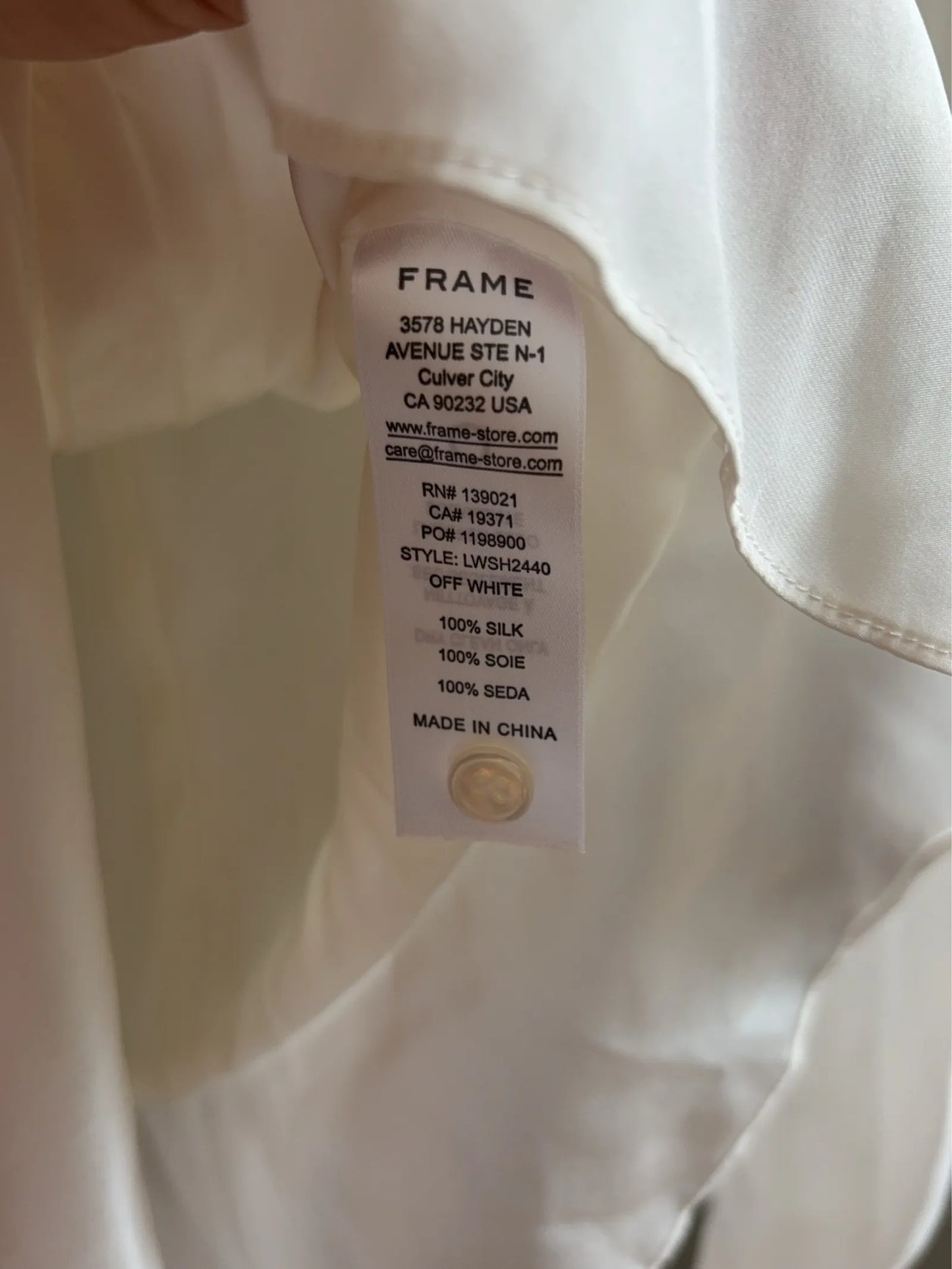Frame Denim-sidenblus NWOT