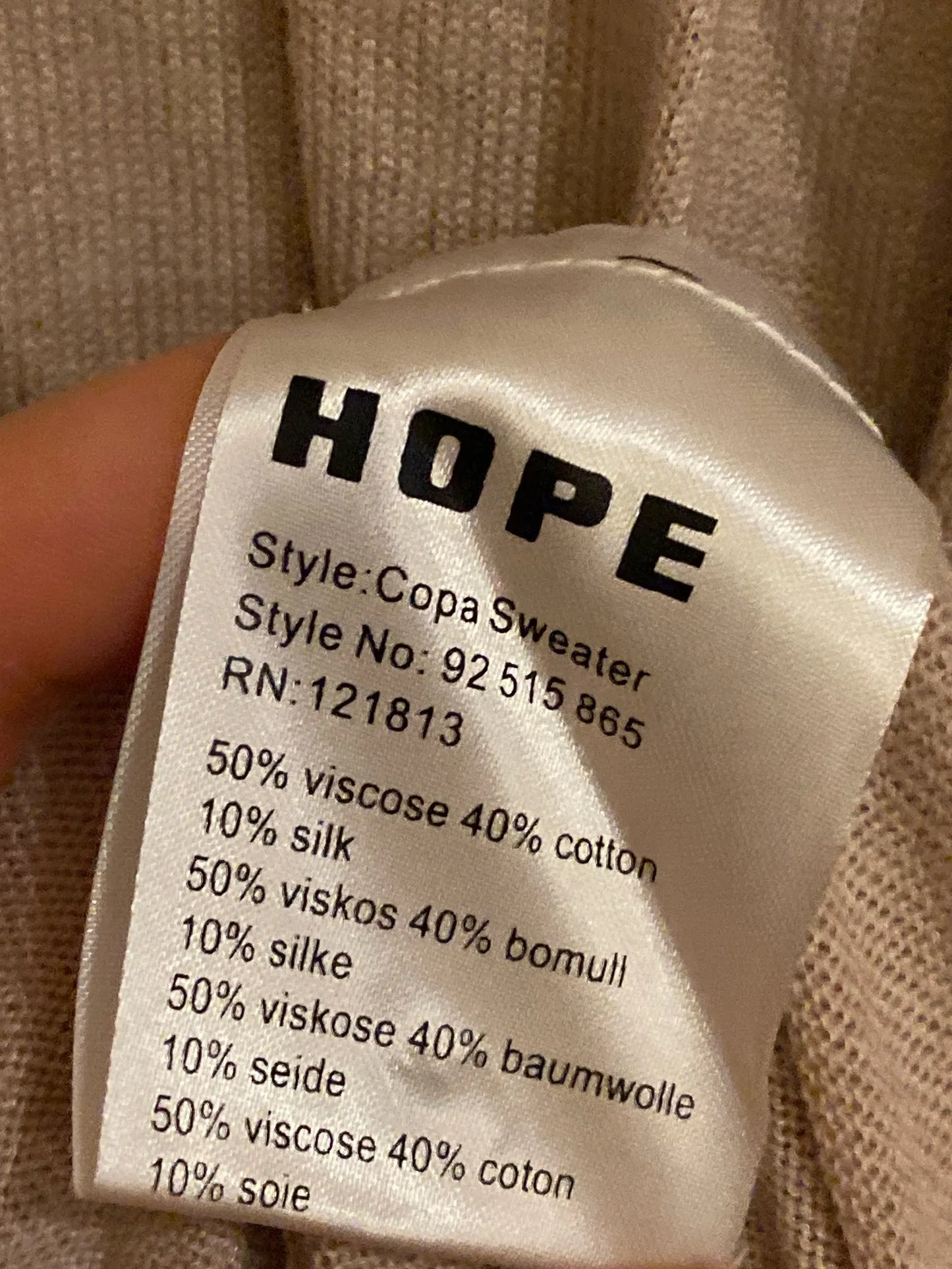 Hope Copa-tröja NWOT