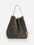 Toteme Suede Tote Granite-axelremsväska