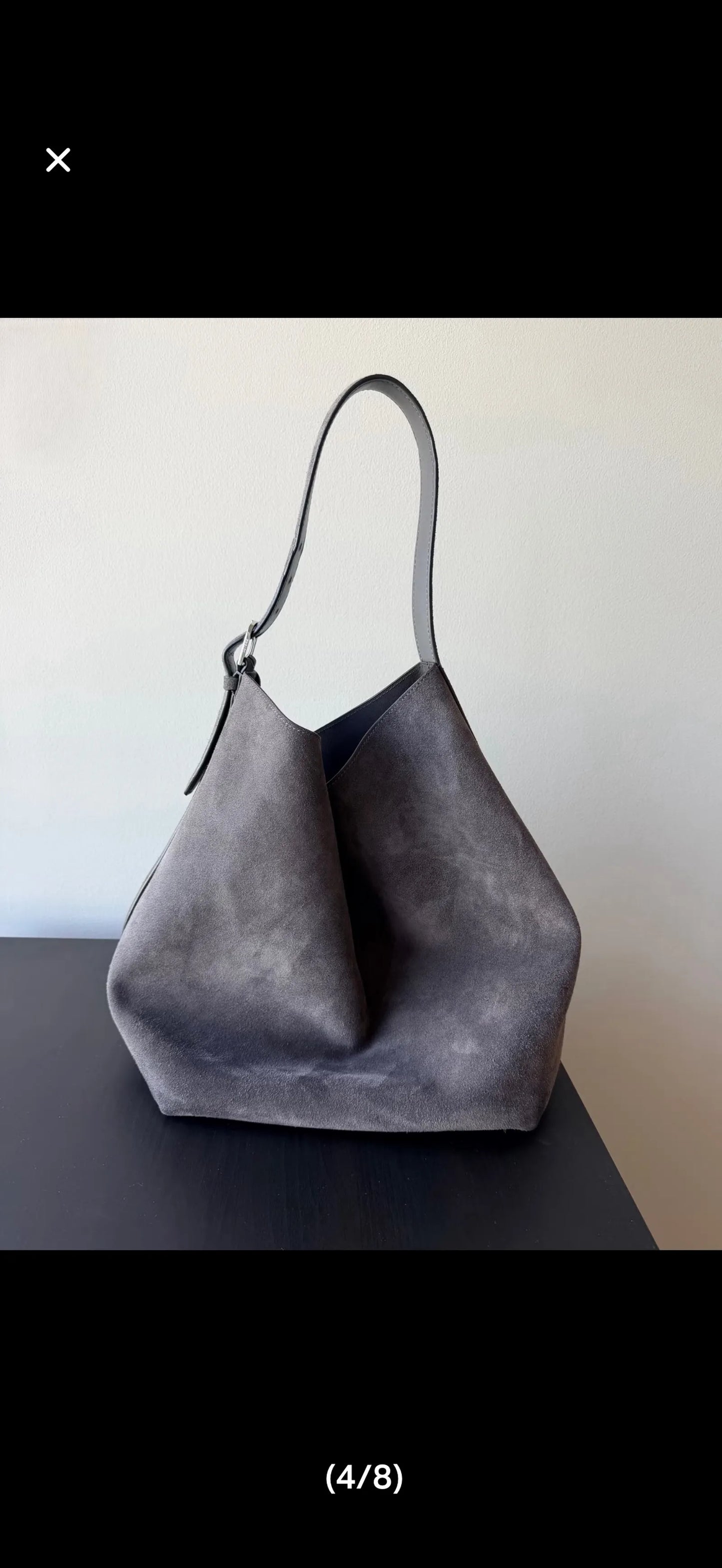 Toteme Suede Tote Granite-axelremsväska