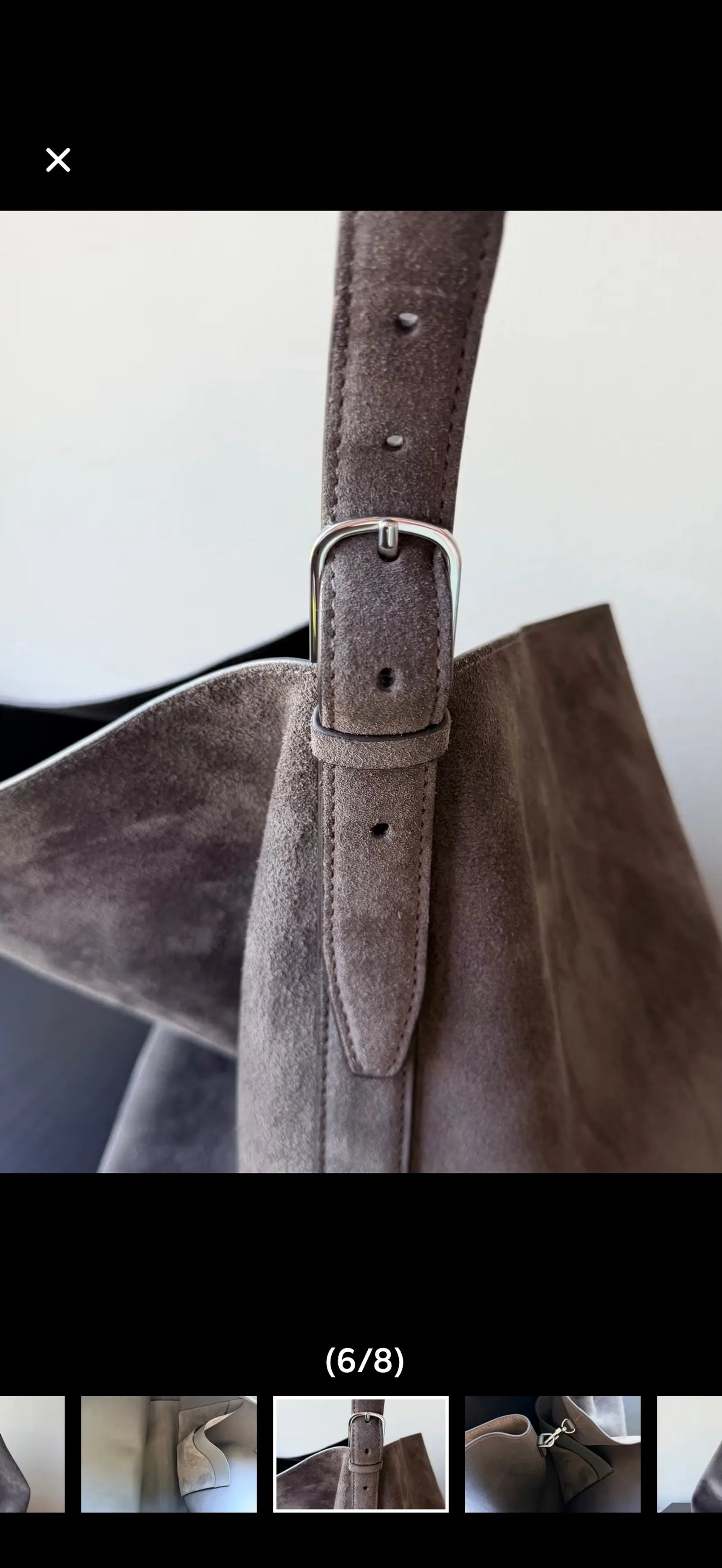 Toteme Suede Tote Granite-axelremsväska