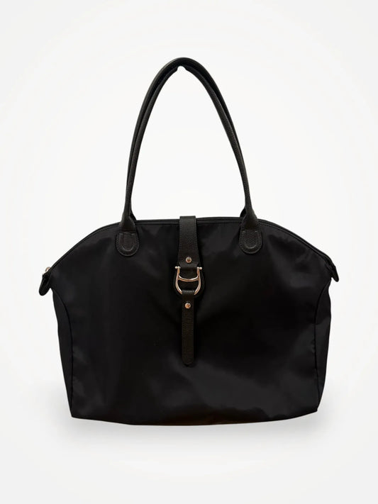 Aigner Piccolina Horseshoe Nylon Tote-axelremsväska NWOT