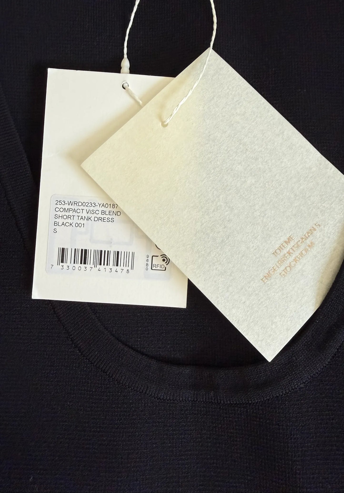 Toteme Short Tank Black-klänning NWT