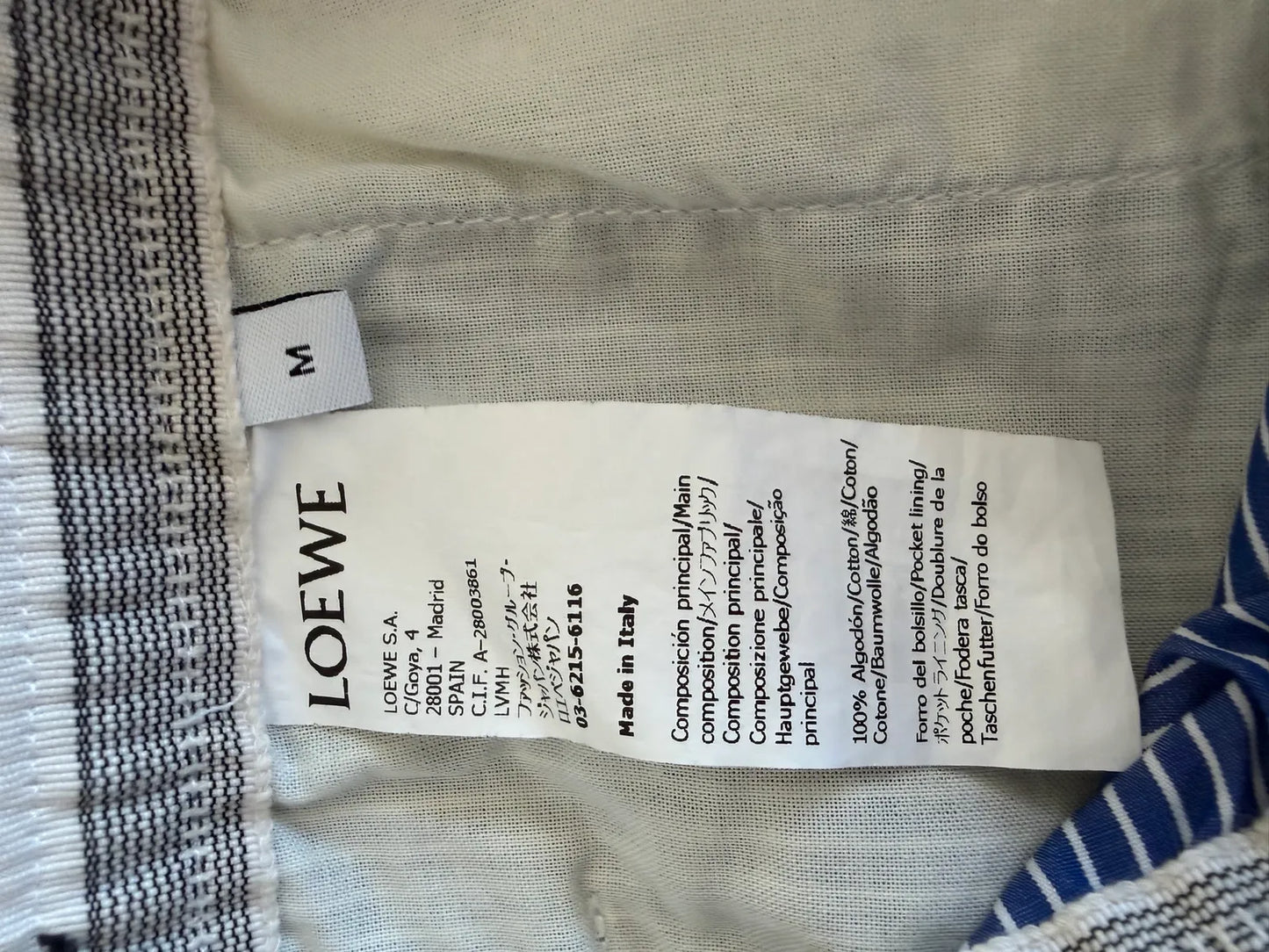 Loewe Striped-shorts NWOT