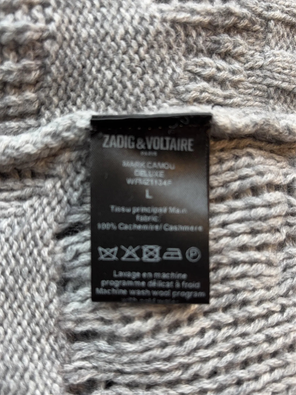Zadig & Voltaire Mark Camou Deluxe-kashmirtröja