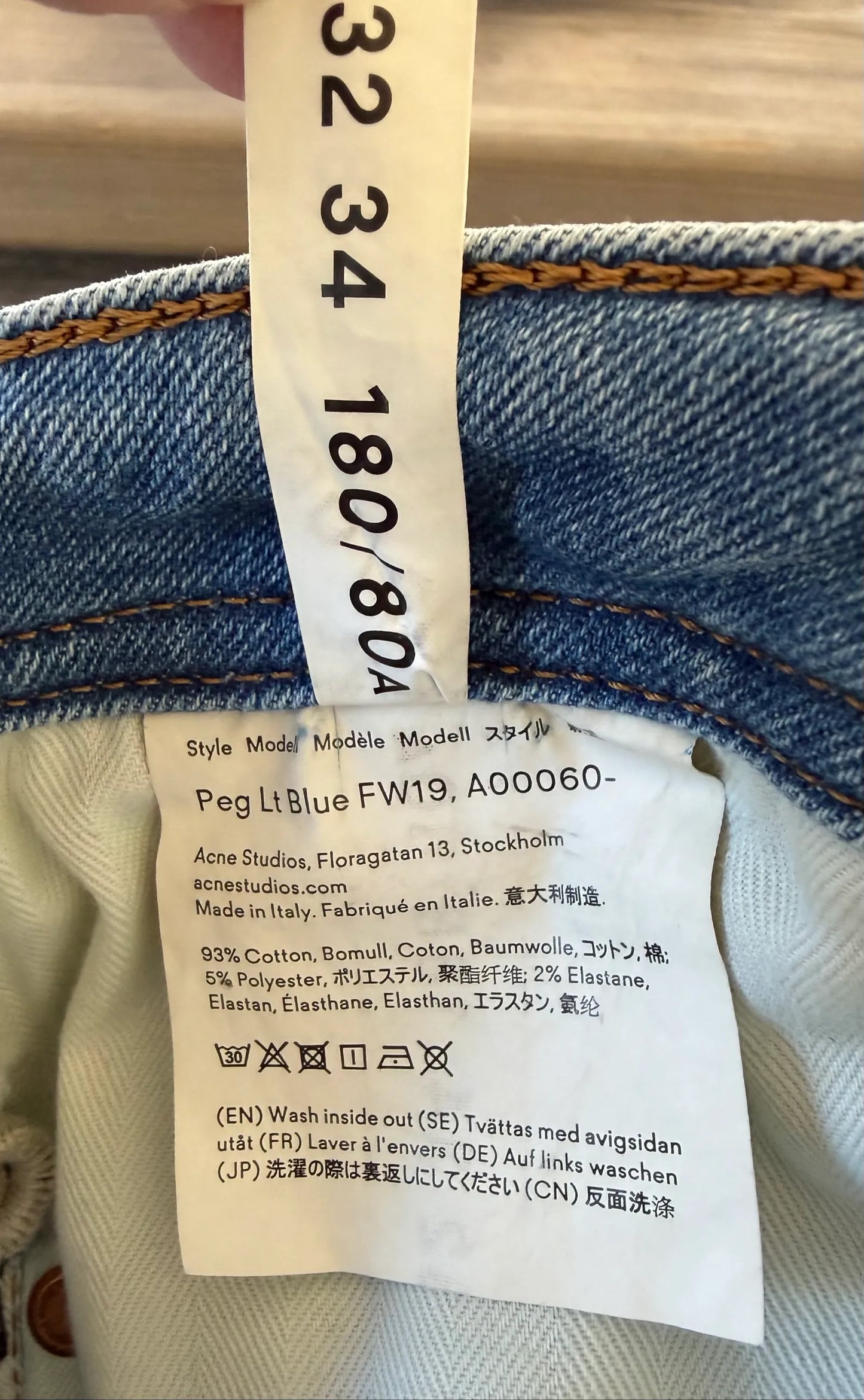 Acne Studios Peg Lt Blue Jeans