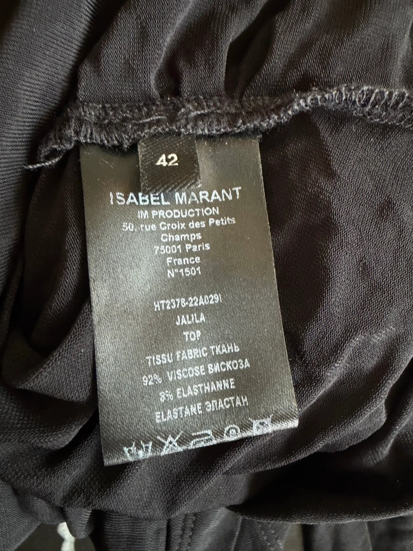 Isabel Marant Jalila Gathered/ruched Jersey – Black Top