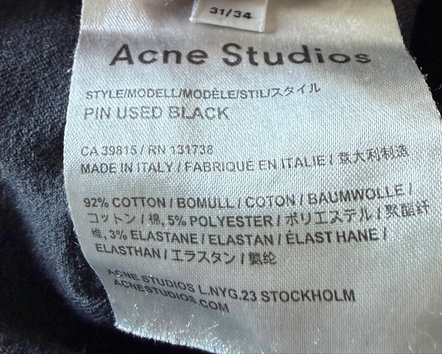Acne Studios Pin Used Black-jeans