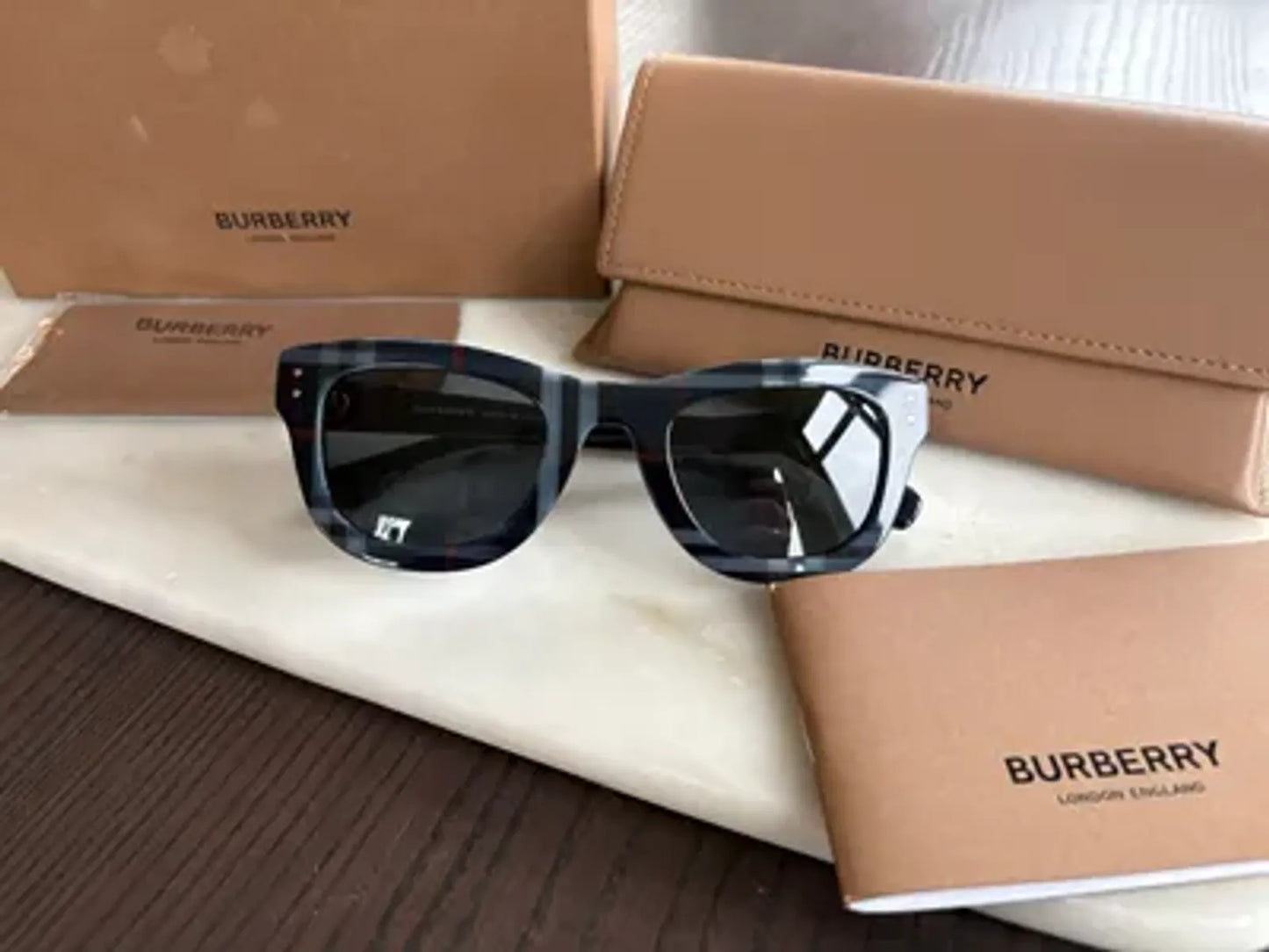 Burberry Sidney, Navy Check Sunglasses