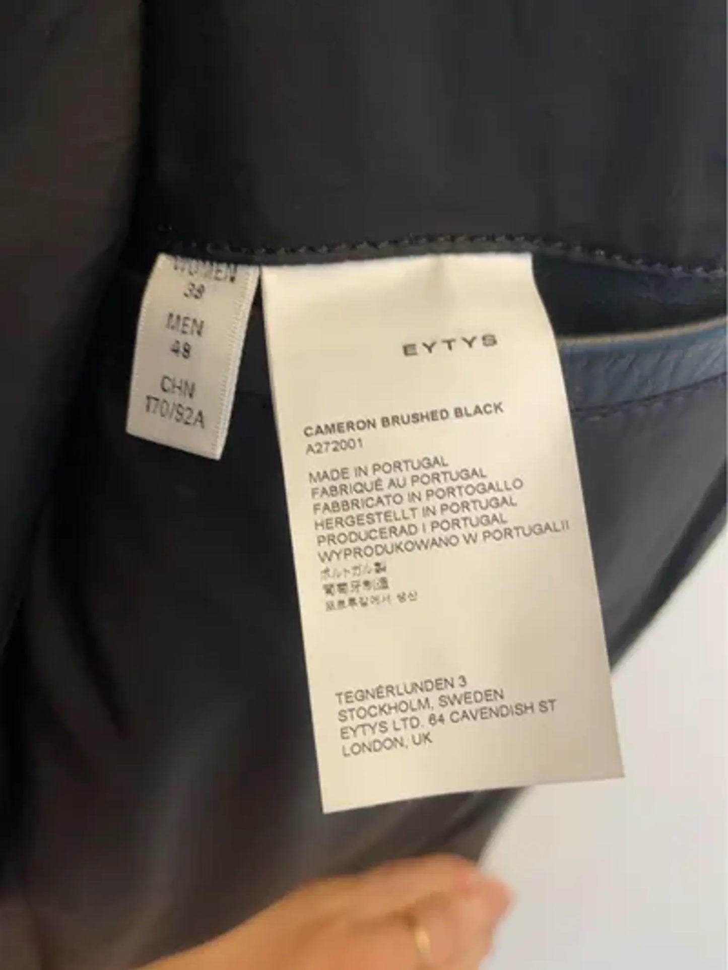 Eytys Cameron Brushed Black Leather jacket