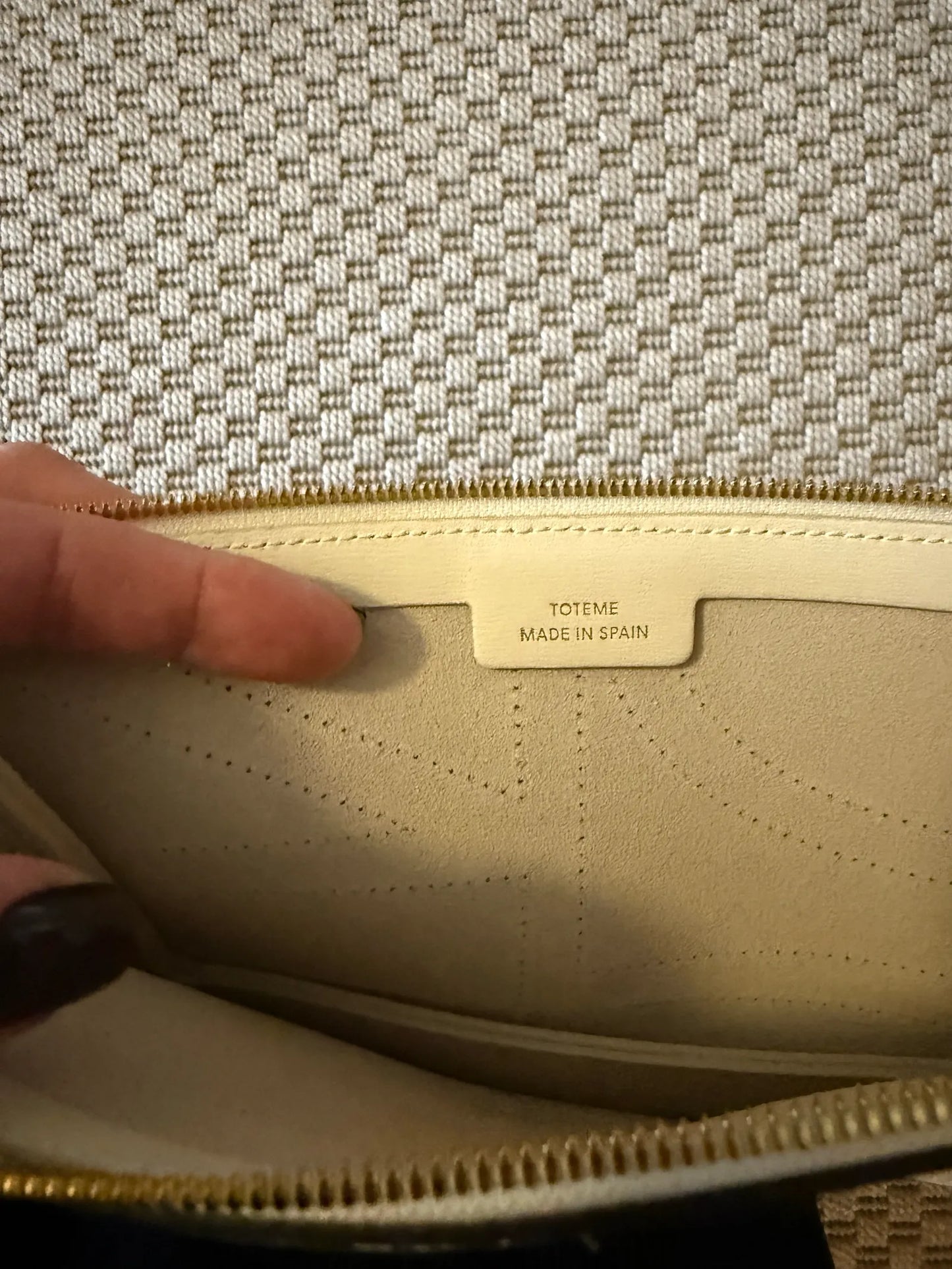 Toteme Monogram Leather Wristlet Pouch Clutch bag