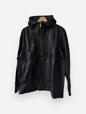 Toteme Hooded Leather Half-zip-skinnjacka