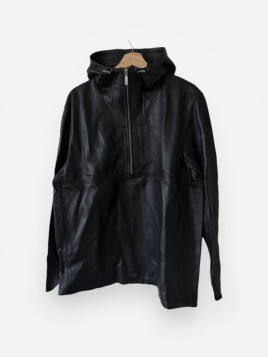 Toteme Hooded Leather Half-zip-skinnjacka