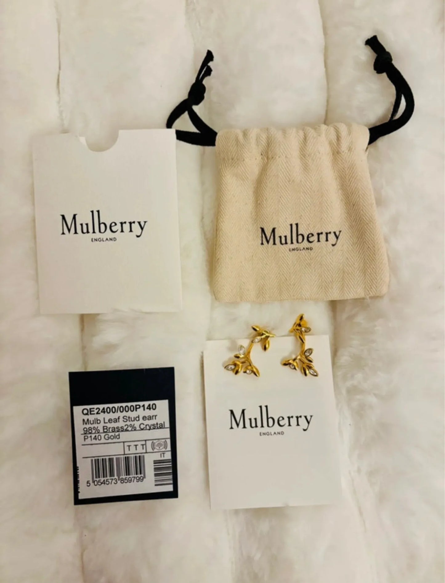 Mulberry Leaf Stud Earrings-örhänge NWOT