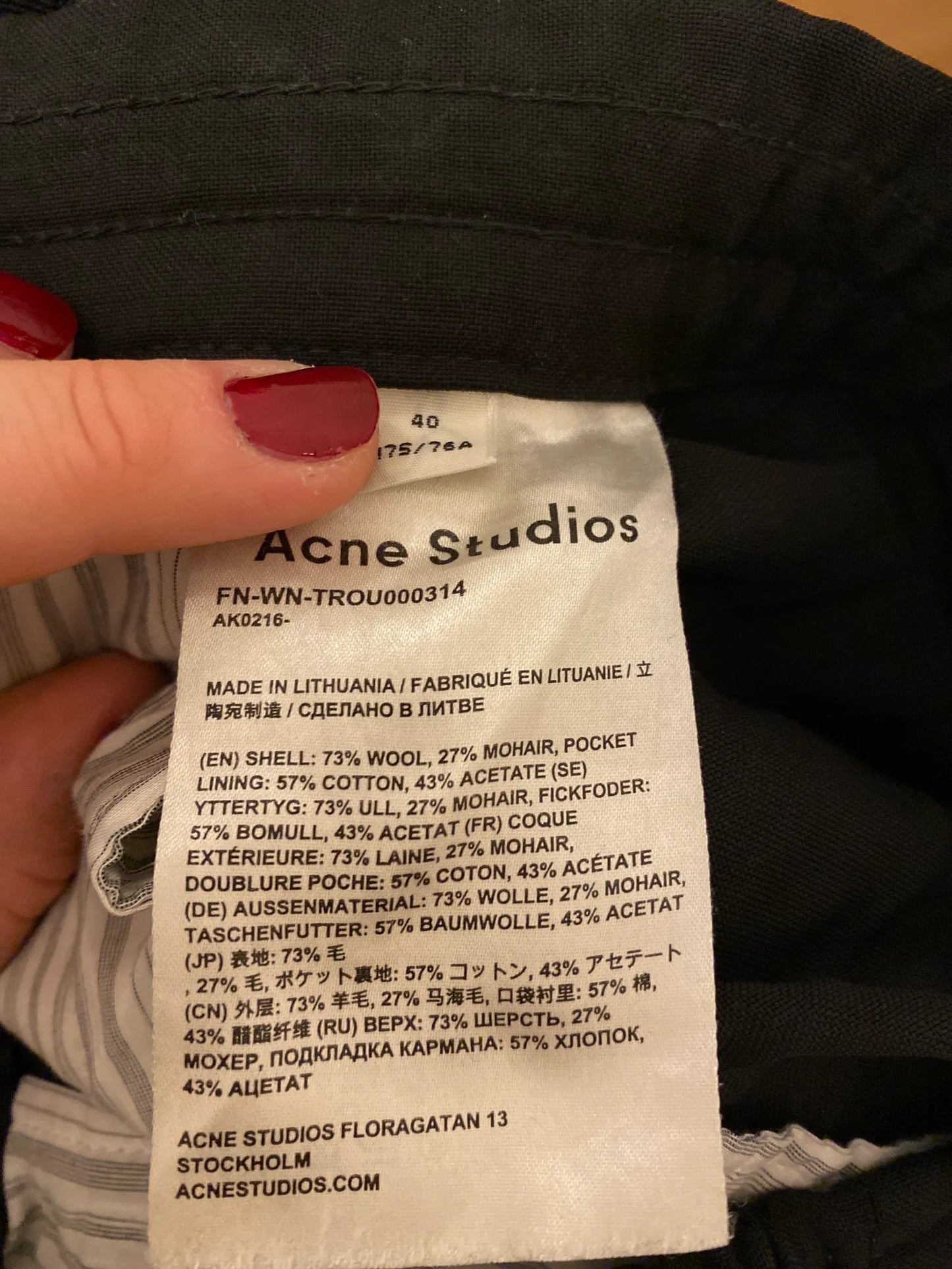 Acne Studios Suit Trousers