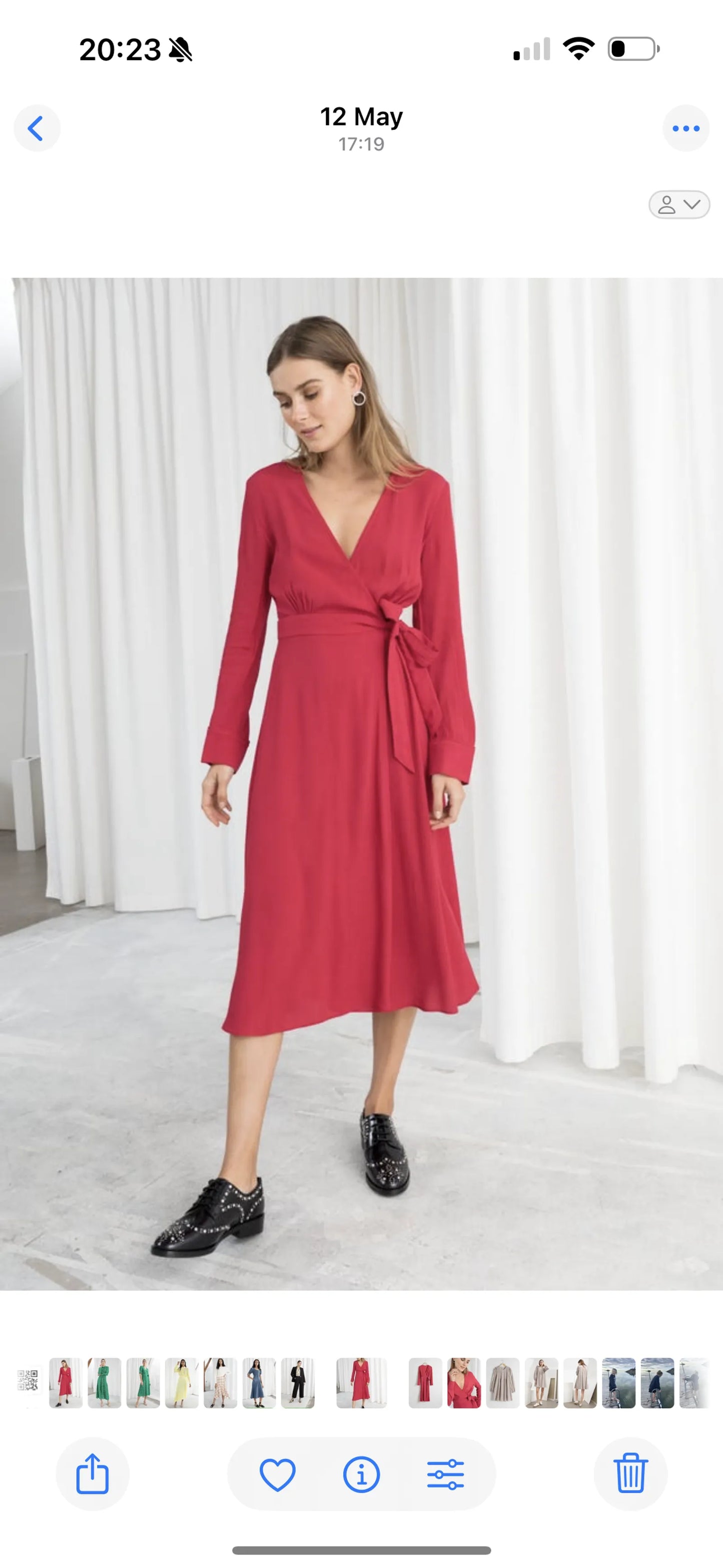 & Other Stories Red Wrap-klänning NWOT