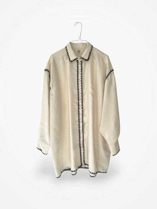 Toteme Long Embroidered Silk Shirt