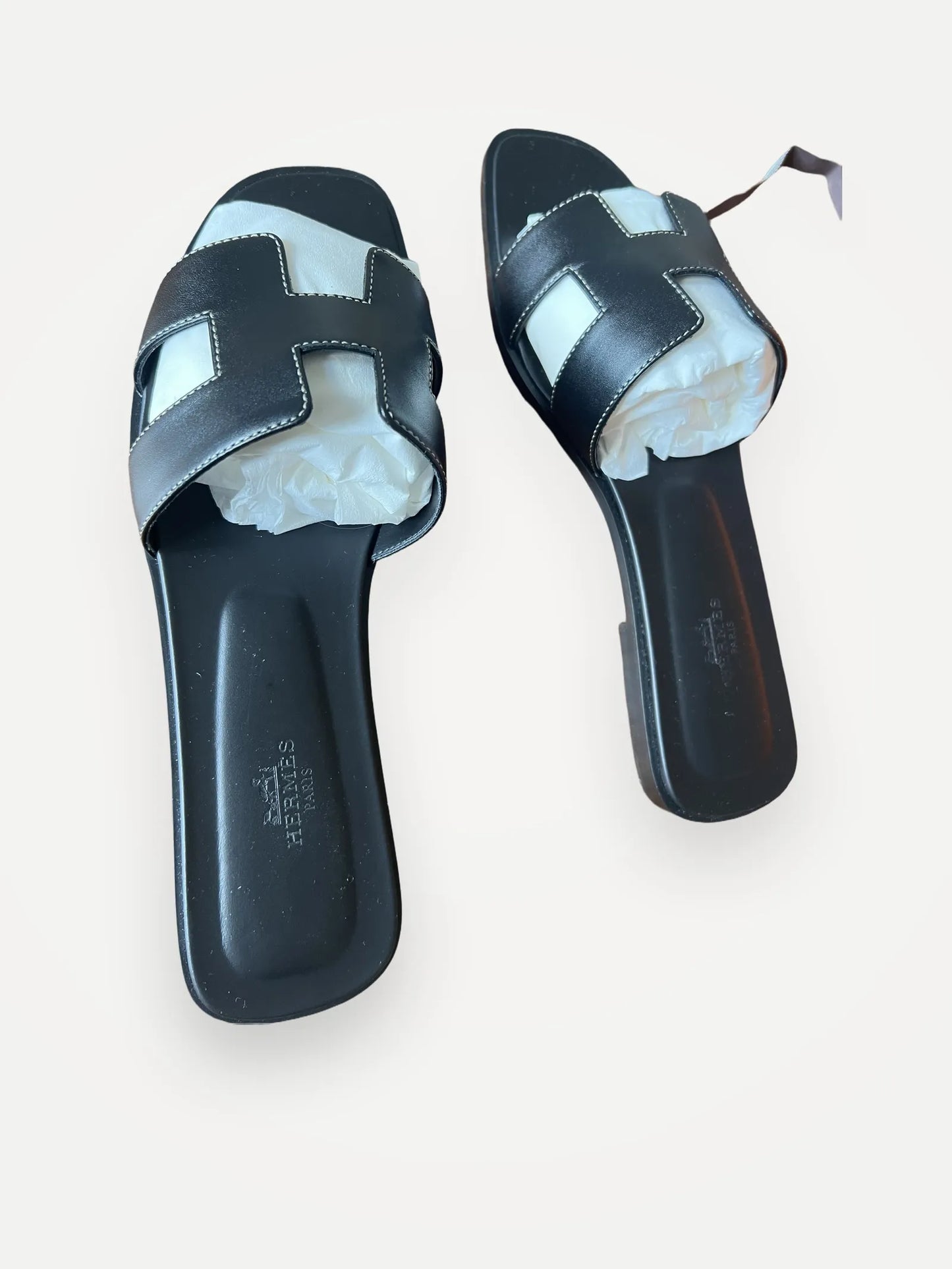 Hermès Oran-skinnsandaler NWT