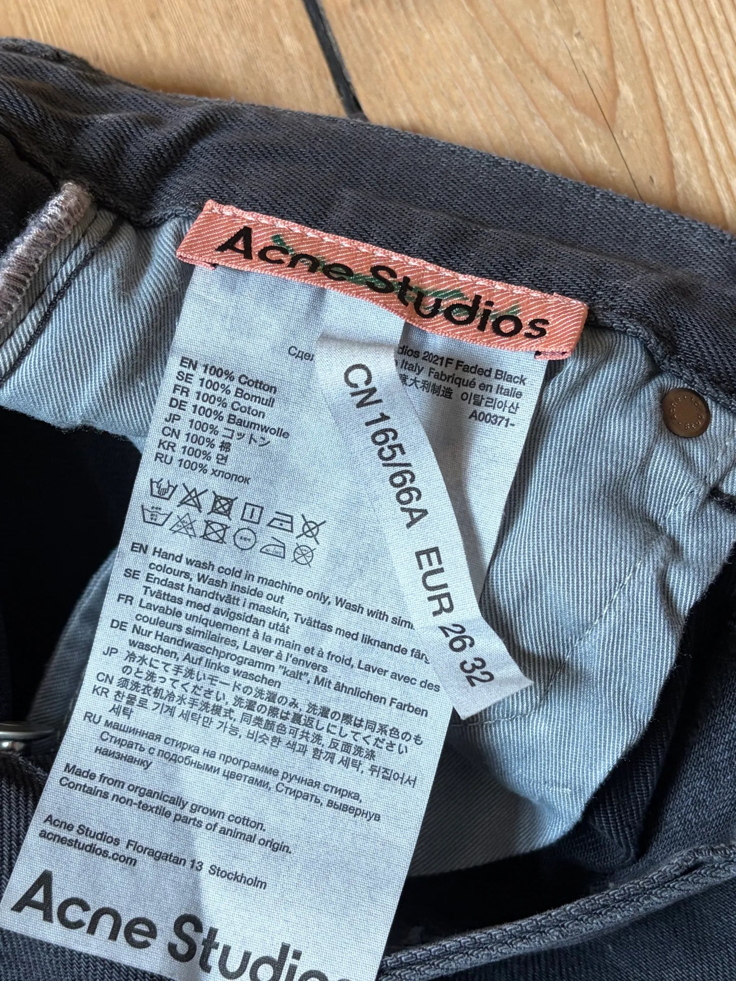 Acne Studios 2021f Faded Black Jeans