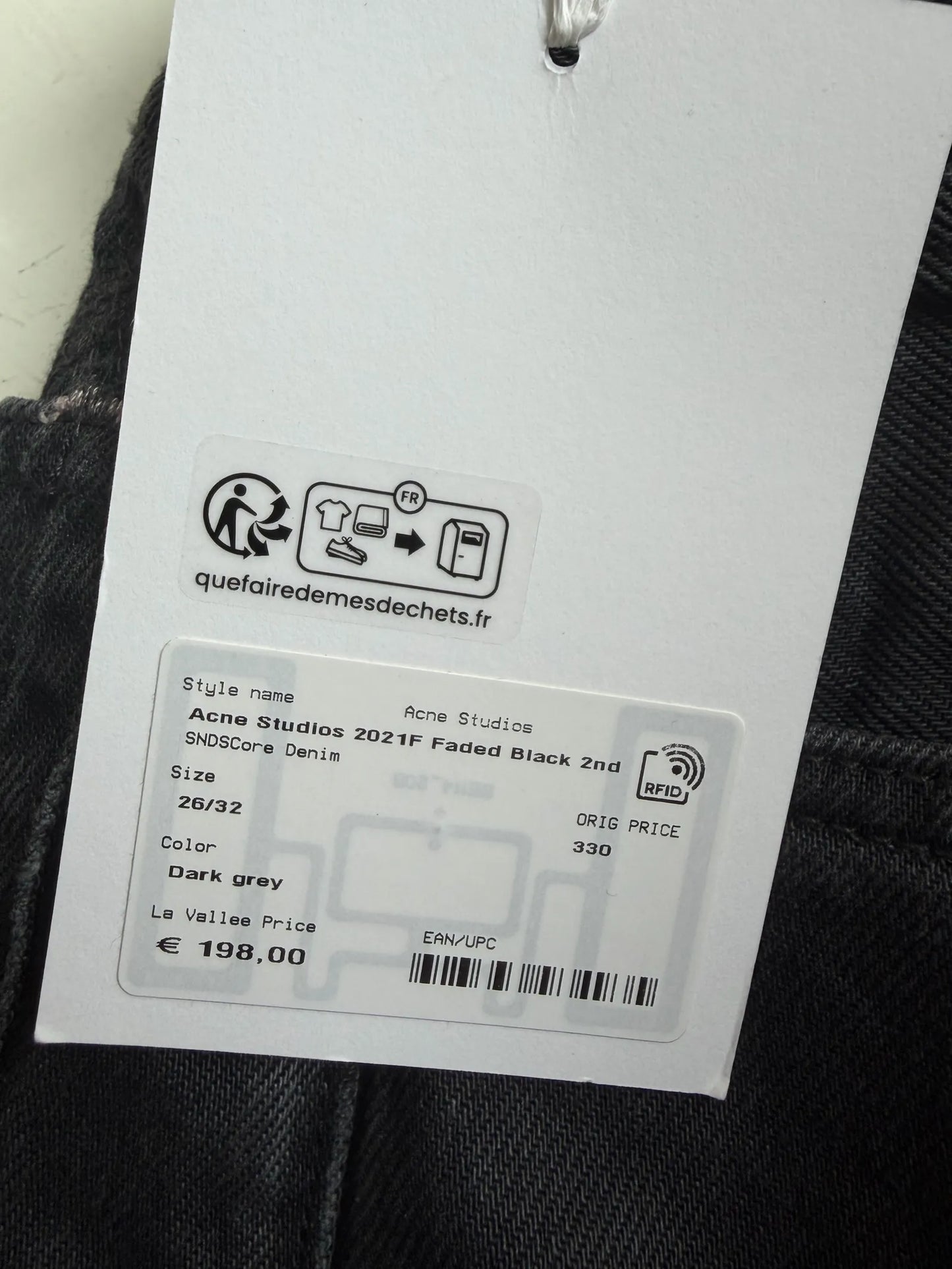Acne Studios 2021f Faded Black Jeans